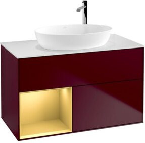 V&B Waschtischunterschrank Finion 100 Wandbeleuchtung in Weiß lackiert B/T/H: 100 x 50,1 x 50,1 cm - Bild 1