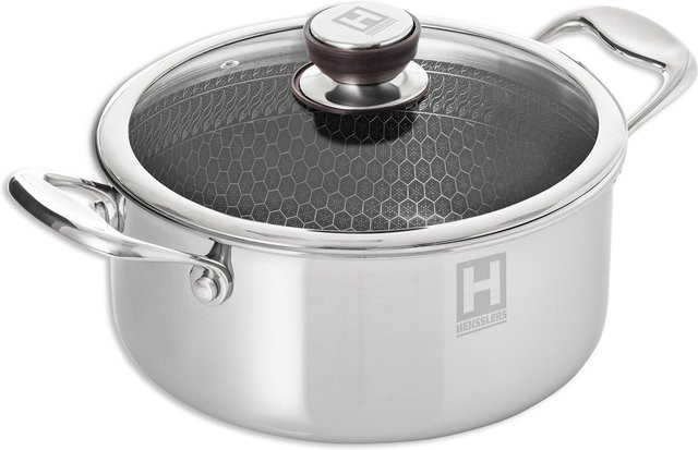 Hensslers Kochtopf aus Edelstahl und Aluminium in Silber, Backofenfest und Spülmaschinenfest - Bild 1