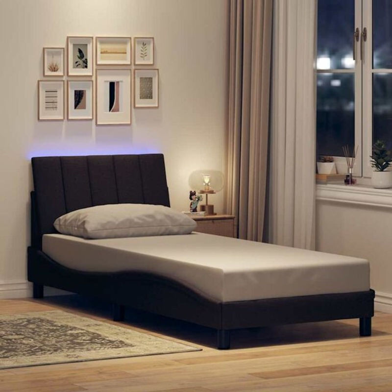 Polsterbett hanko von Vidaxl in Braun aus Stoff und Metall, B/T/H: 90 x 190 cm - Bild 1