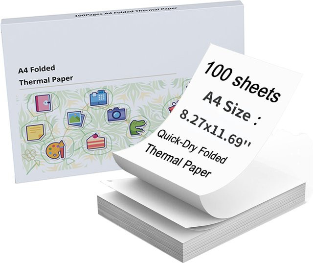 PeriPage A4 Thermodruckerpapier, 100 Blatt, Weiß, passend für PocketJet und HPRT MT800/MT800Q, 8,5 x 11 Zoll - Bild 1