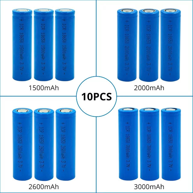 10 Stück Daliopow ICR 18650 Lithium-Ionen Akkus 3,7 V wiederaufladbare Batterien in Blau - Bild 1