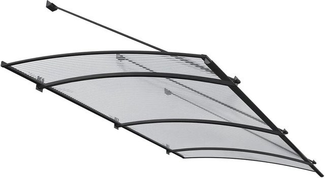Roro Vordach V152 in Anthrazit aus Aluminium mit Stegglas, B/T/H: 197 x 83 x 67 cm - Bild 1