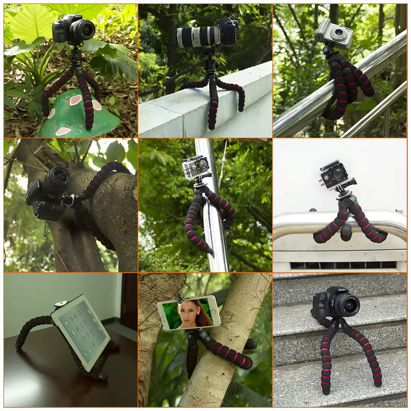 Fosoto Octopus Spider Mini Flexibles Kamera Stativ in Schwarz für Smartphone, GoPro und DSLR Kameras wie Canon, Nikon oder Sony - Bild 4