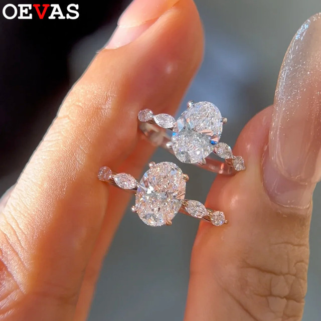 OEVAS Ring, 925 Silber, 18K vergoldet, Diamant, Damen - Bild 1
