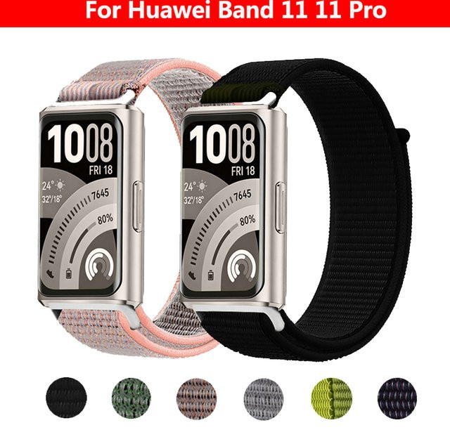 TAMISTER Quick Fit Nylon-Schlaufenarmband für Huawei Band 11 Pro Smartwatch in Grün - Bild 1