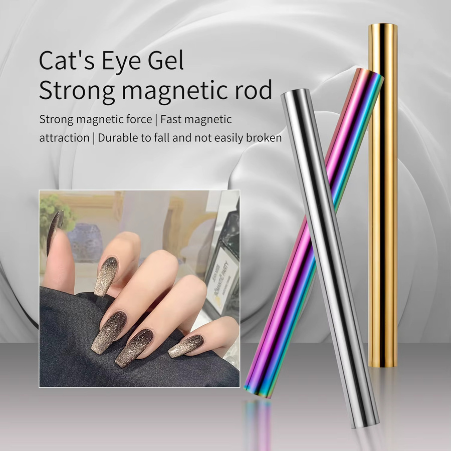 LULAA Cat-Eye-Nagelmagnet, doppelköpfiges Design, Silber, Metallic - Bild 2