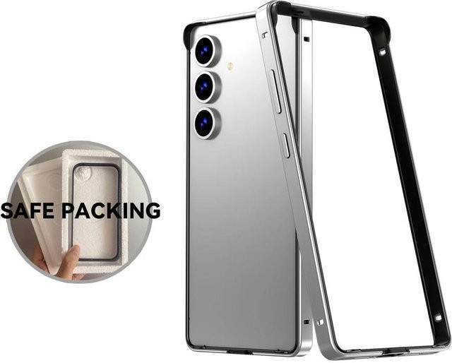 Leichte Aluminium Metallhülle für Samsung Galaxy S26 Ultra, S25, S24 Plus und S24 in Silber mit Wärmeableitung - Bild 1