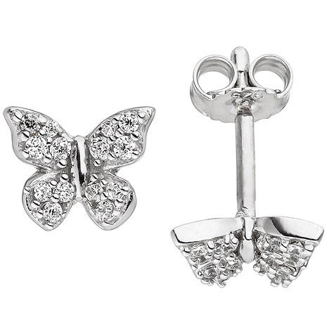 Colfem Kinder Ohrstecker Schmetterling, 925 Silber, Zirkonia - Bild 1