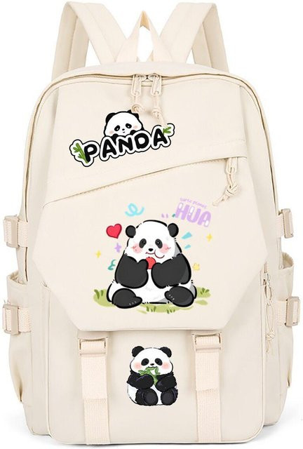 3-teiliges Schulrucksack-Set aus Oxford-Stoff in Beige mit Schultasche und Federmäppchen - Bild 1