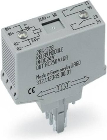 WAGO 286-328 Steckrelais 24 V/DC 6A 2 Schließer Grau - Bild 1
