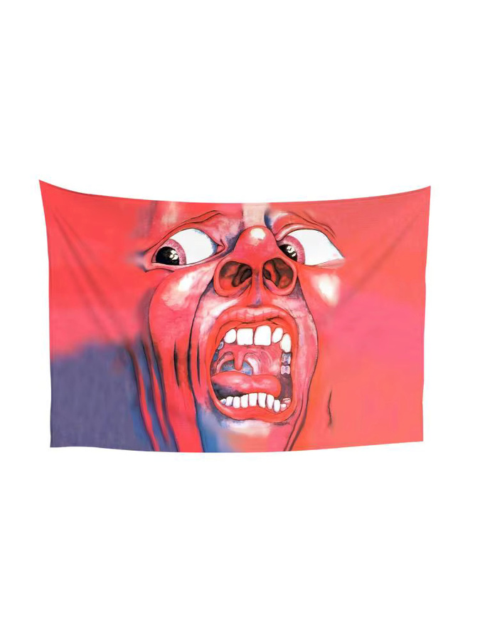 King C-Crimsons BAND Wandteppich in Schwarz als abstrakte Bohemian-Wanddekoration mit Clip, Breite: 115 cm, Höhe: 70 cm - Bild 3