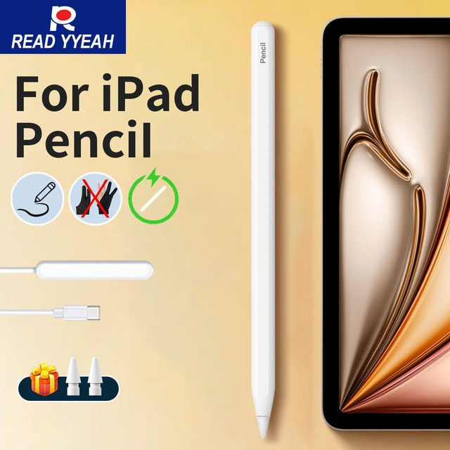 READYYEAH Stylus für Apple Pencil 2 Kompatibel mit iPad Air 4 5, Pro 11 12,9 und Mini 6, Drahtloses Laden und Palm Rejection, Weiß - Bild 1
