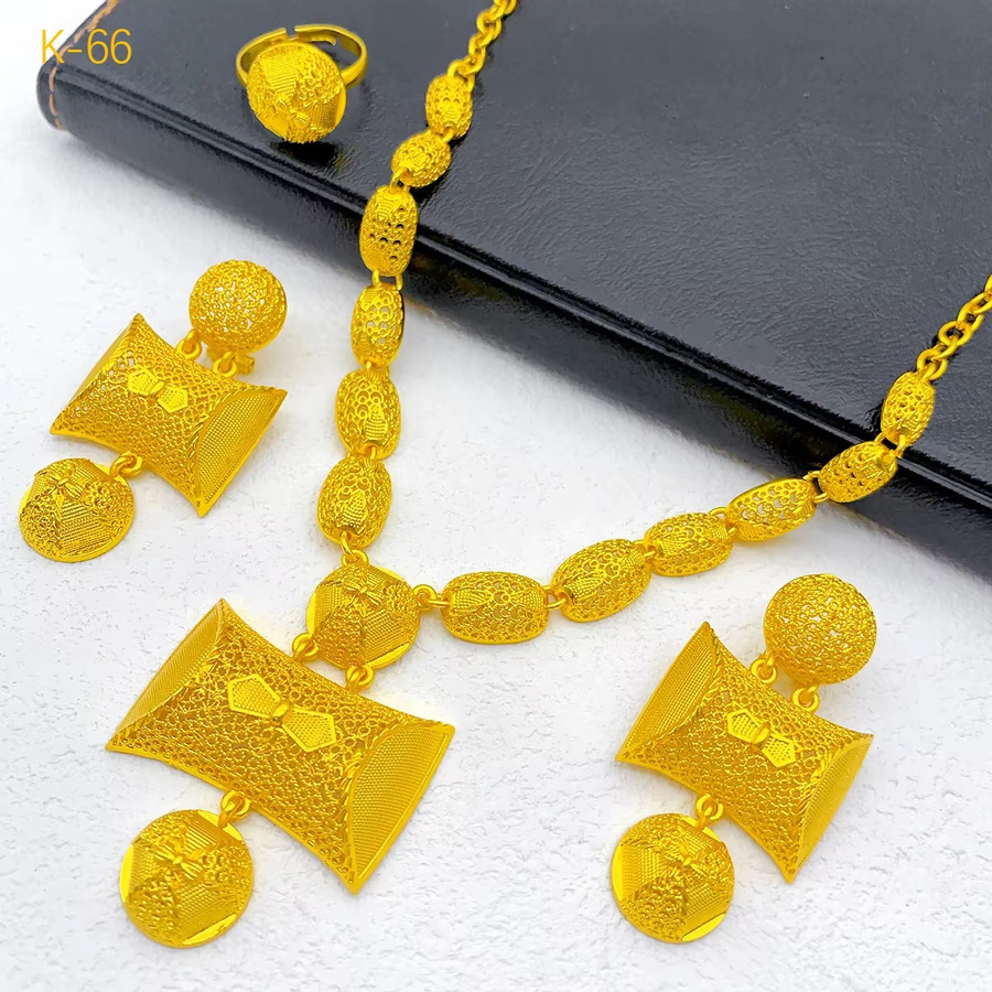 ANIID Schmuckset Halskette und Ohrringe, 24k vergoldet, Damen - Bild 2