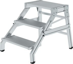 MUNK Aluminium-Montagetritt starr mit 3 Stufen in Silber - Bild 1