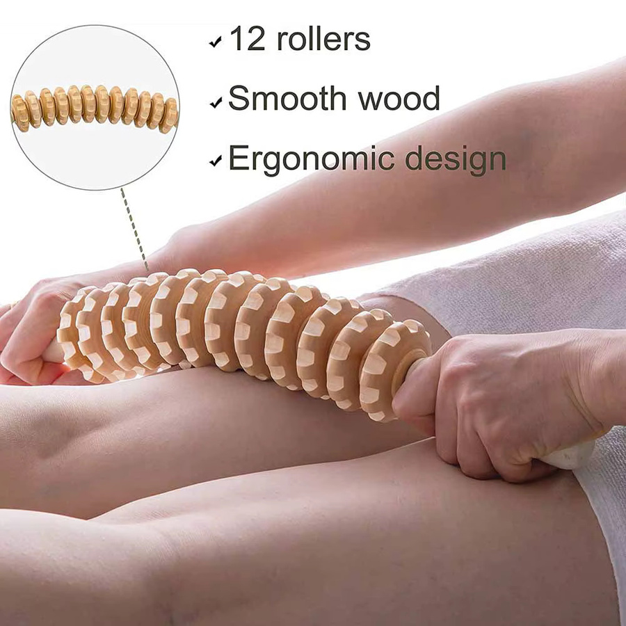 JWWMMJ Massage Roller Holz, Unisex - Bild 2