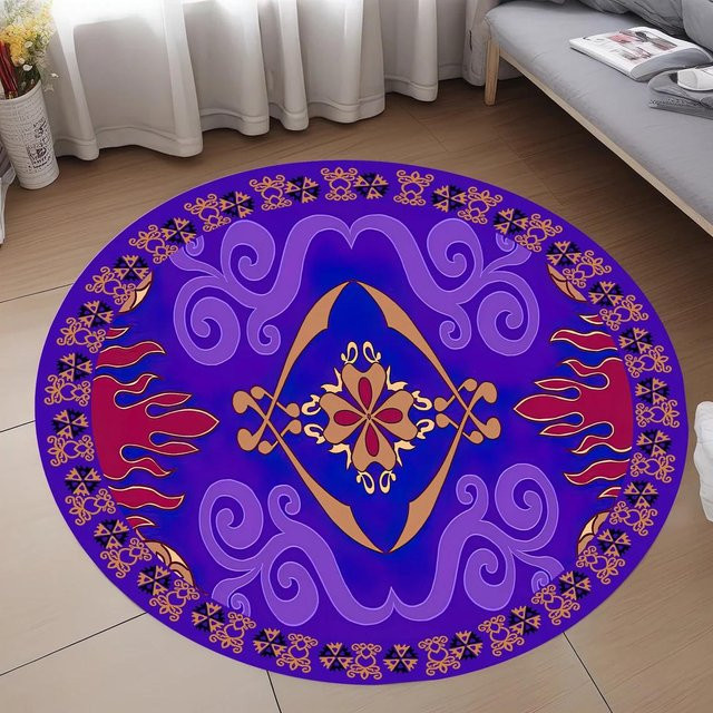 Runder Aladdin Teppich von Lodestar in Multicolour, Magische Fußmatte aus Polyester, Durchmesser: 40 cm - Bild 1