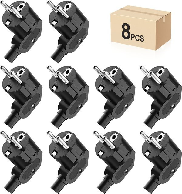 HITRENDS EU-Schuko-Stecker 250 V Netzstecker in Schwarz für Stromverlängerungskabel - Bild 1