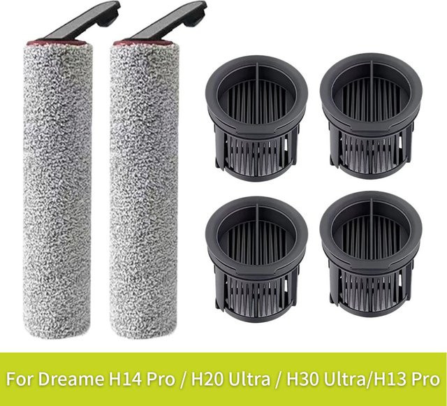 Dreame Ersatzteile Set mit Rollenfilter und HEPA-Filter in Grau und Lila für H14 Dual, H14 Pro, H14, H20 Pro Plus, H20 Ultra und H30 Ultra Staubsauger - Bild 1