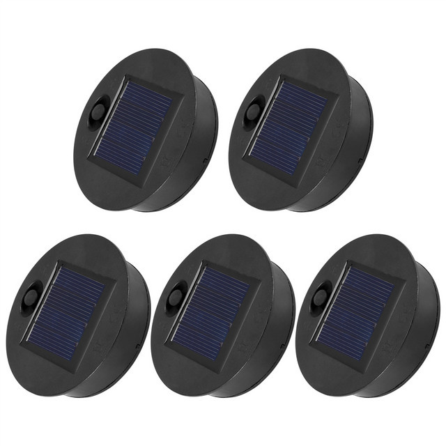 FUFU 5er-Pack Ersatz-Solarlichtteile mit warmweißer LED, wasserdicht, Schwarz - Bild 1