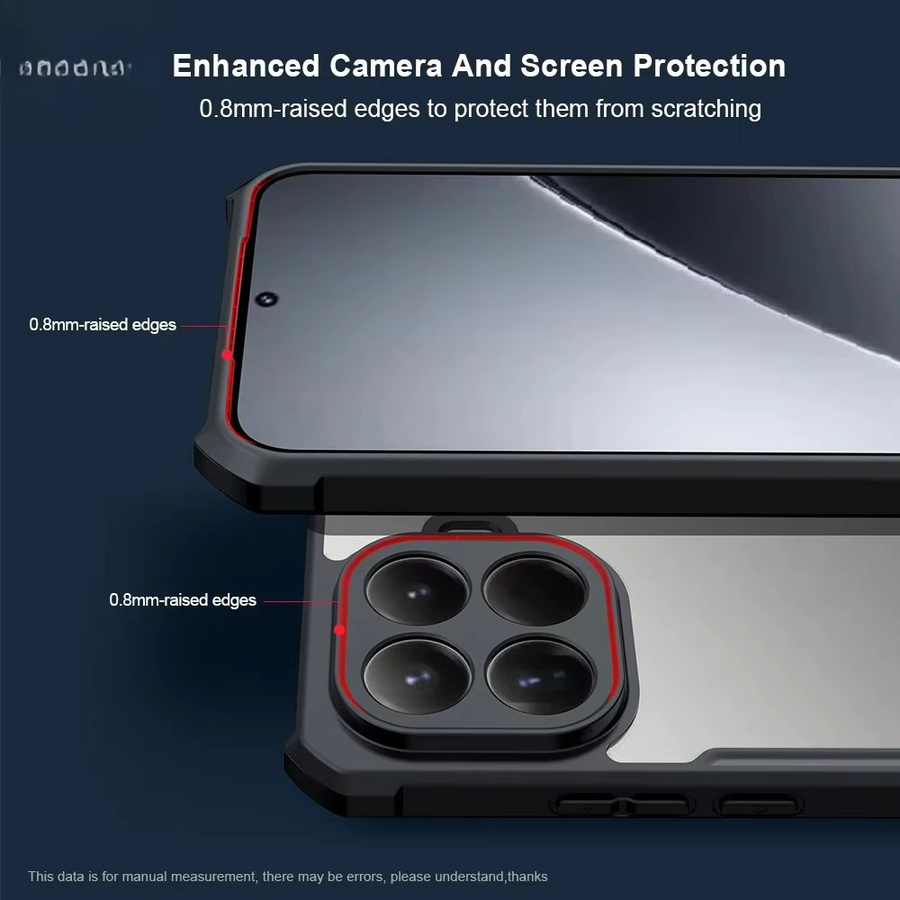 Stoßfeste Handyhülle aus HD-Acryl und TPU für Xiaomi 17 Pro Max, 15T, 14 und 13 Pro Lite Ultra mit Kameraschutz, Farbe: Transparent - Bild 1