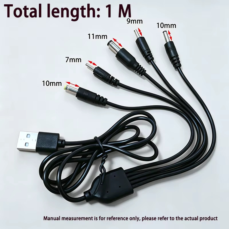 ChengHaoRan Universelles USB-zu-DC Multi-Tip Ladekabel mit Micro-USB und Typ-C Anschlüssen in Schwarz - Bild 2