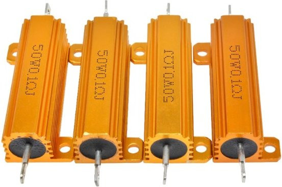 XIASONGXIN LIGHT Aluminium Drahtwiderstand 50W mit Metallgehäuse in Gold, Widerstandsbereich 0,01 bis 100K Ohm - Bild 1