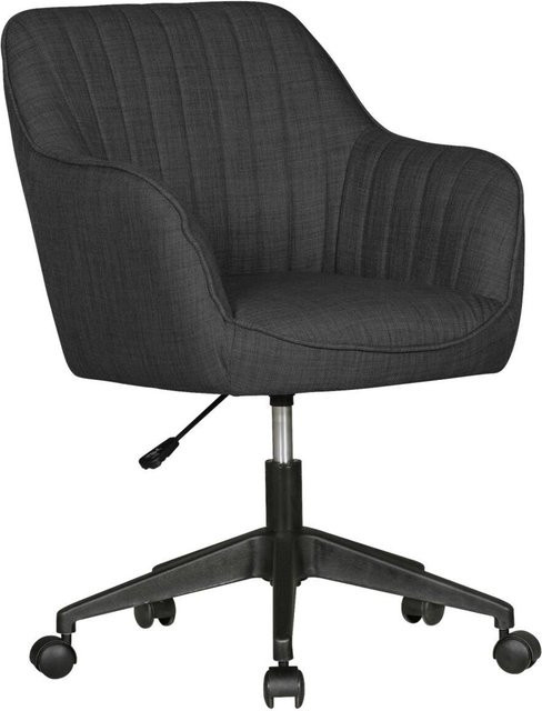 Amstyle Drehstuhl in Schwarz aus Stoff für Home-Office und Erwachsene mit Armlehnen und Rollen - Bild 1
