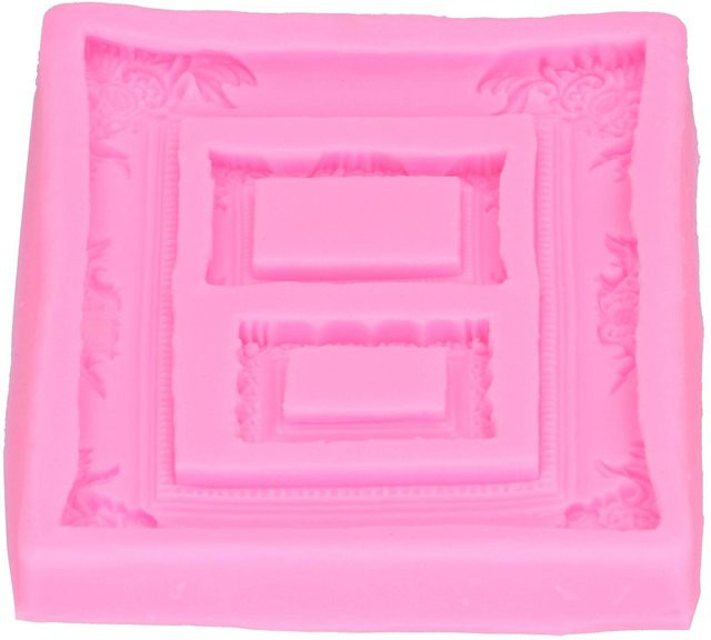 CosyHome Silikonform Retro Fotorahmen in Rosa für Fondant, Kuchen und Schokolade - Bild 1