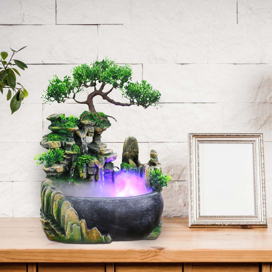 Aimo Zerstäubender Desktop-Brunnen und Luftbefeuchter mit LED-Licht in Multicolour - Bild 3