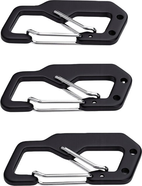 3 Stück GoolRC Karabinerhaken aus Aluminiumlegierung in Schwarz mit 12 kN Tragkraft und 4 mm Dicke - Bild 1