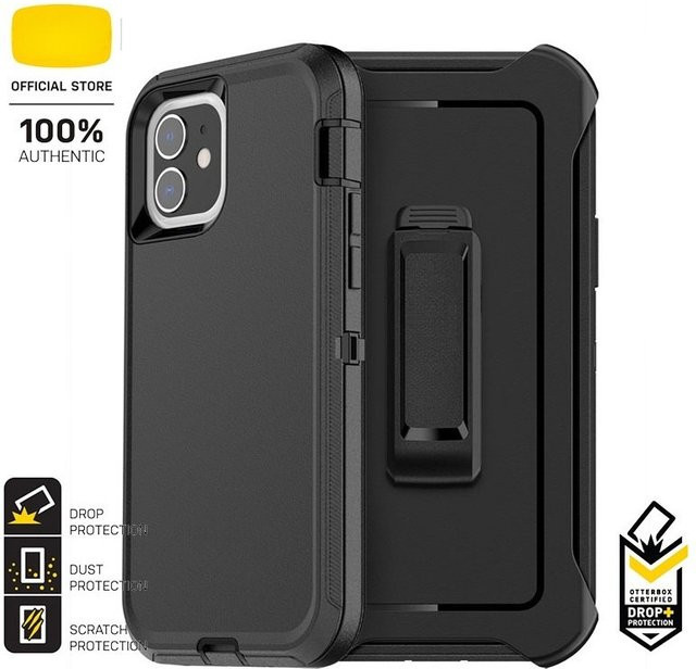 OtterBox Defender Series Robuste Schutzhülle für iPhone 17E 17 Pro Max 16 15 14 13 12 11 16e Heavy Duty Panzerhülle mit Clip in Schwarz - Bild 1
