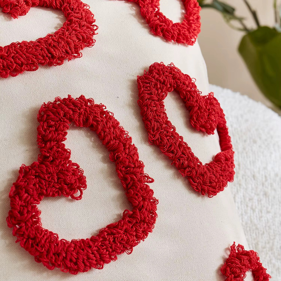 Inyahome Kissenbezüge mit Herz-Design für Valentinstag in Pink und Weiß - Bild 3