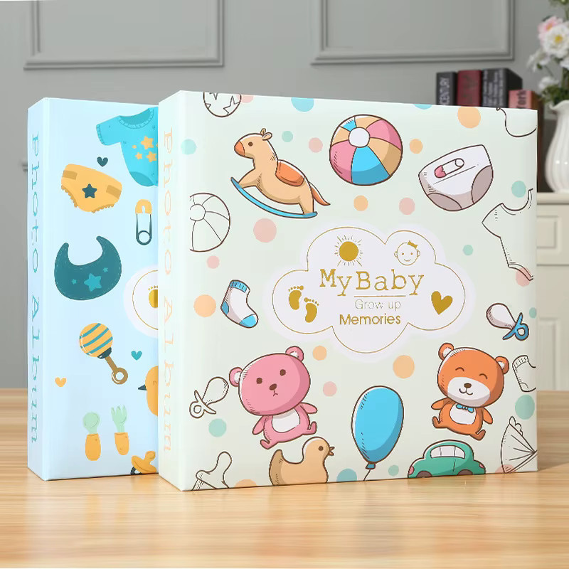 Personalisierbares Babyfotoalbum mit Hardcover und linierten Papierseiten in Mehrfarben - Bild 2