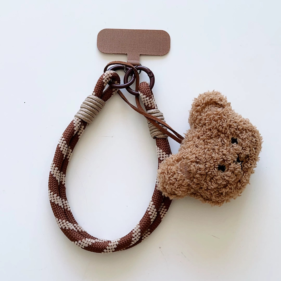 ZHANZHI Handy-Lanyard mit Cartoon-Plüschtier-Anhänger in Lila, kurzes Handgelenkseil als universelles Anti-Drop-Seil für dich - Bild 4