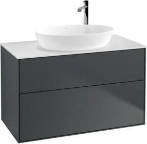 V&B Waschtischunterschrank Finion in Weiß lackiert, Breite: 100 cm, Tiefe: 50,1 cm - Bild 1