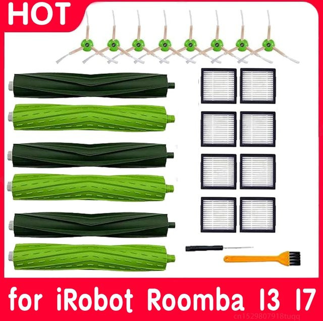 Ersatzteil-Set für iRobot Roomba I7 E5 E6 I3 Serie mit Hepa-Filter, Seitenbürsten und Wischtüchern - Bild 1