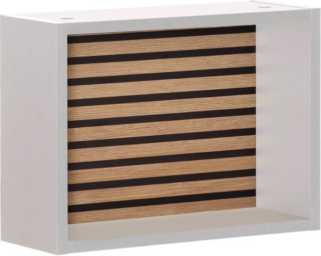 PROREGAL Wandregal Zebra Würfelregal mit Rückwand in Eiche und Weiß, H x B x T: 30 x 40 x 16 cm - Bild 1