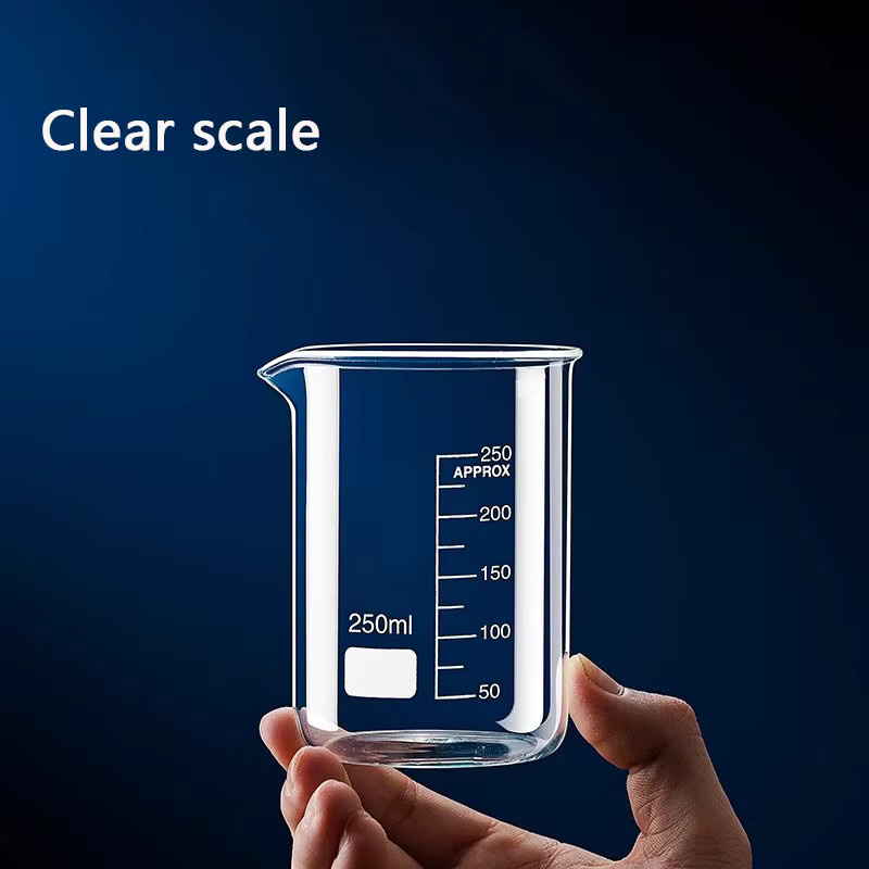 YWDL Messbecher aus transparentem Hochborosilikatglas mit Skala, hitzebeständig, 50 ml bis 1000 ml - Bild 3