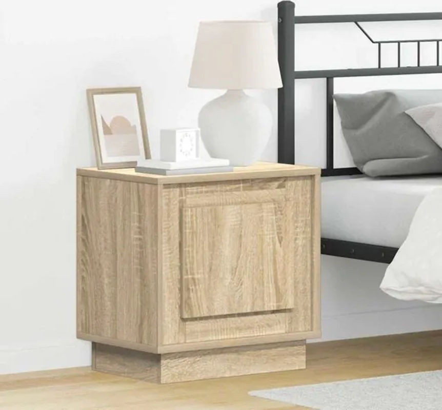 Vidaxl Nachttisch 2er Set Sonoma Eiche Natur Beige Modern Minimalistisch aus Holzwerkstoff B/T/H: 44 x 34,5 x 45 cm - Bild 1
