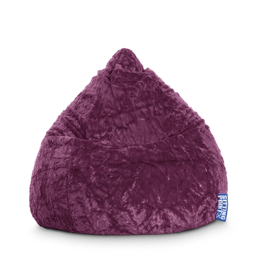 Sitting Point Sitzsack Fluffy 120 in Aubergine mit Samtbezug und abnehmbarem Bezug - Bild 2