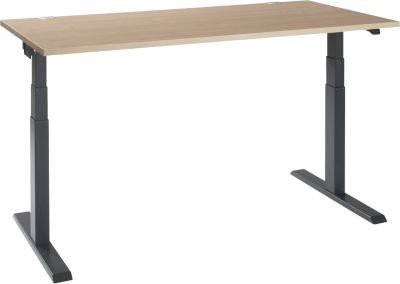 Schäfer Shop Select Schreibtisch ERGO-T 2.0, elektrisch höhenverstellbar, Eiche-Dekor und Anthrazit, B/T/H: 160 x 80 x 64-130 cm - Bild 1