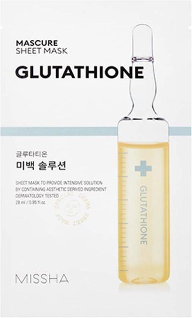 MISSHA Mascure Sheet Mask Glutathion Whitening Solution, 10 x 28 ml, Empfindliche Haut - Bild 1