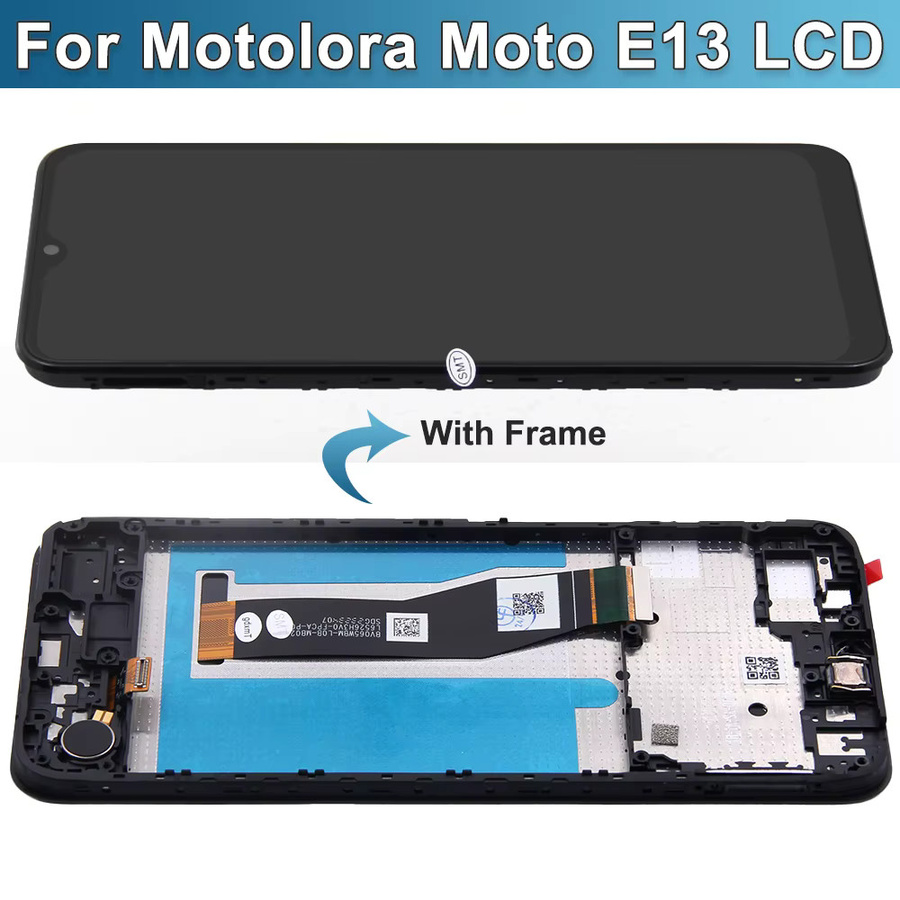 Motorola Moto E13 LCD Display Touchscreen Digitizer Montage mit Rahmen in Schwarz, 6,5 Zoll Ersatzteil - Bild 2