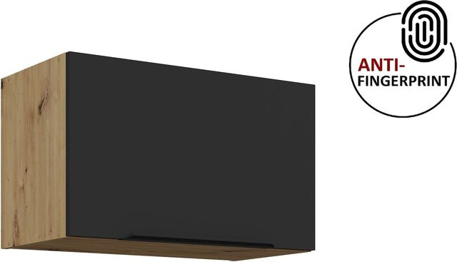 Küchen Hängeschrank ARIA Schwarz matt mit Anti-Fingerprint-Beschichtung Breite: 60 cm - Bild 1