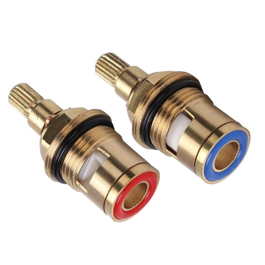 Ersatzarmatur Hahn-Patrone in Gold mit gebürstetem Messing-Finish für die Reparatur von Wasserhähnen und Armaturen - Bild 2
