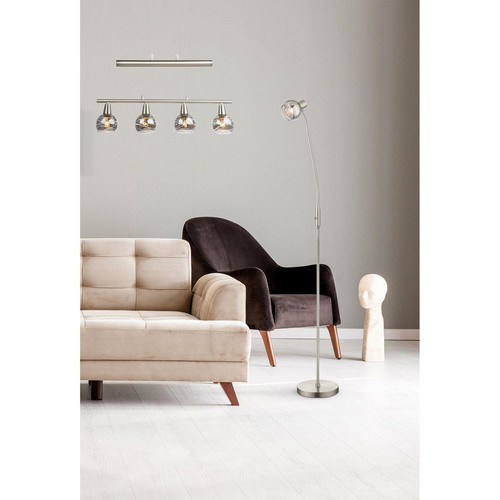 Globo LED-Pendelleuchte ROMAN in Nickel matt und Grau mit Glas und Leuchtmittel - Bild 2