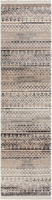 Flair Rugs Kurzflorteppich Camino in Beige mit geometrischem Design und Fransen, B/T: 66 x 300 cm - Bild 1