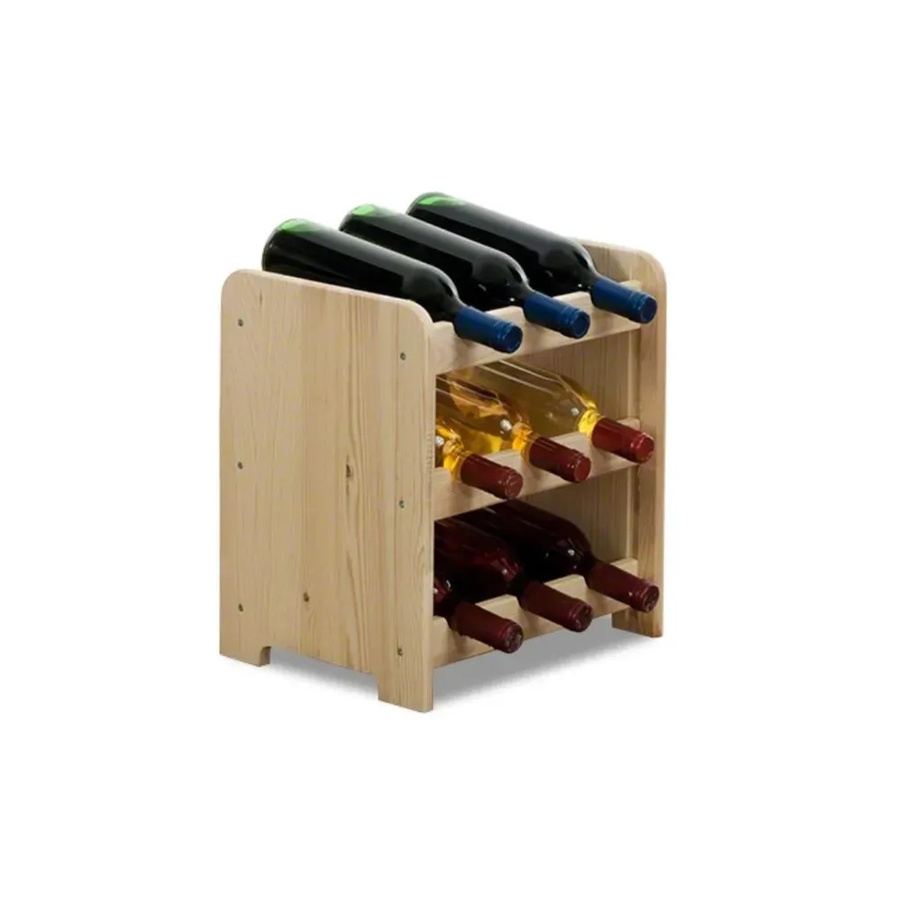 PROREGAL Pinotwine Weinregal aus massivem Kiefernholz Natur Unbehandelt, H x B x T: 36 x 34,4 x 26,5 cm - Bild 2