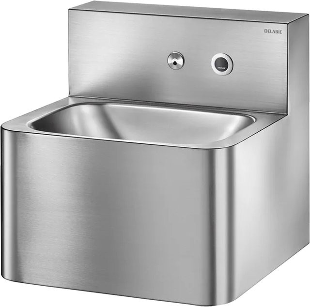 Delabie WT TEK Wandwaschtisch mit integrierter elektronischer Armatur aus Edelstahl in Silber, B/T/H: 60,0 x 43,5 x 40,0 cm - Bild 1