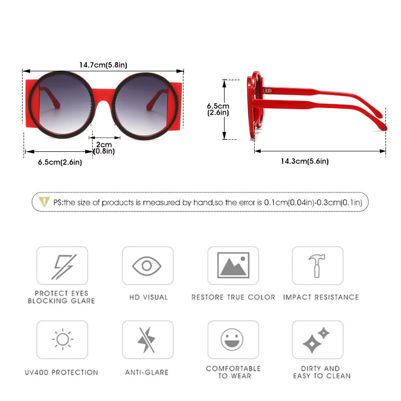 DIXSG Sonnenbrille, rund, Vollrand, Kunststoff, Unisex - Bild 3